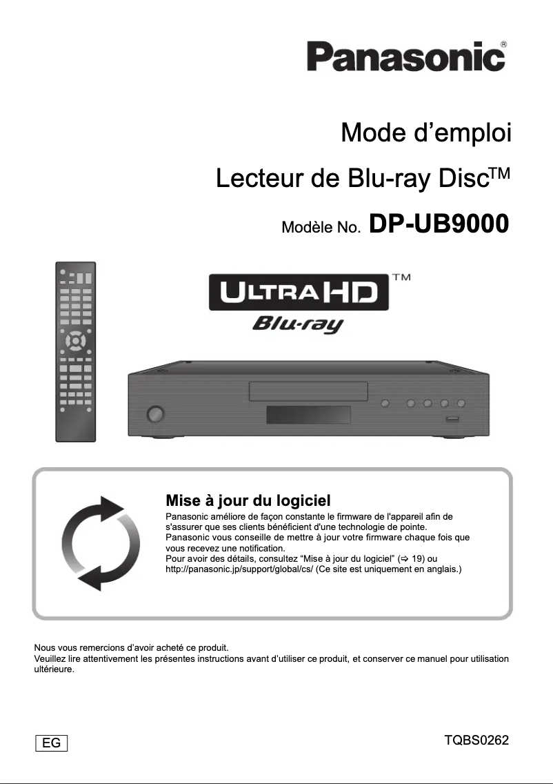Page n°1 - Manuel utilisateur Panasonic DP-UB9000