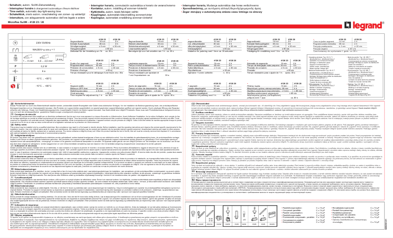 Page 1 de la notice Manuel utilisateur Legrand MicroRex T31 Su/Wi