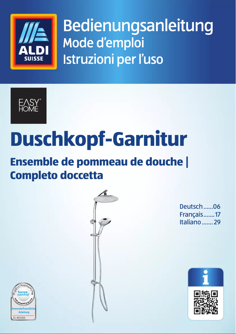 Page 1 de la notice Manuel utilisateur Easy Home 96888