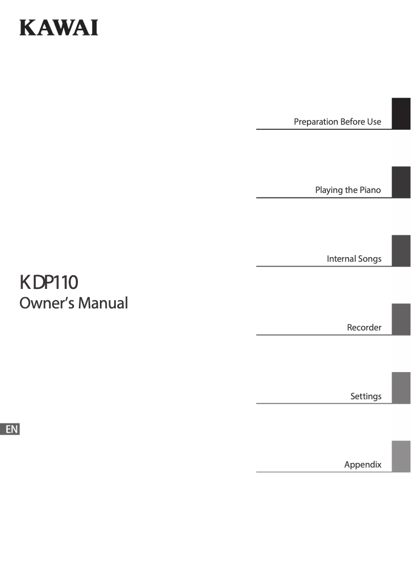 Page 1 de la notice Manuel utilisateur Kawai KDP110