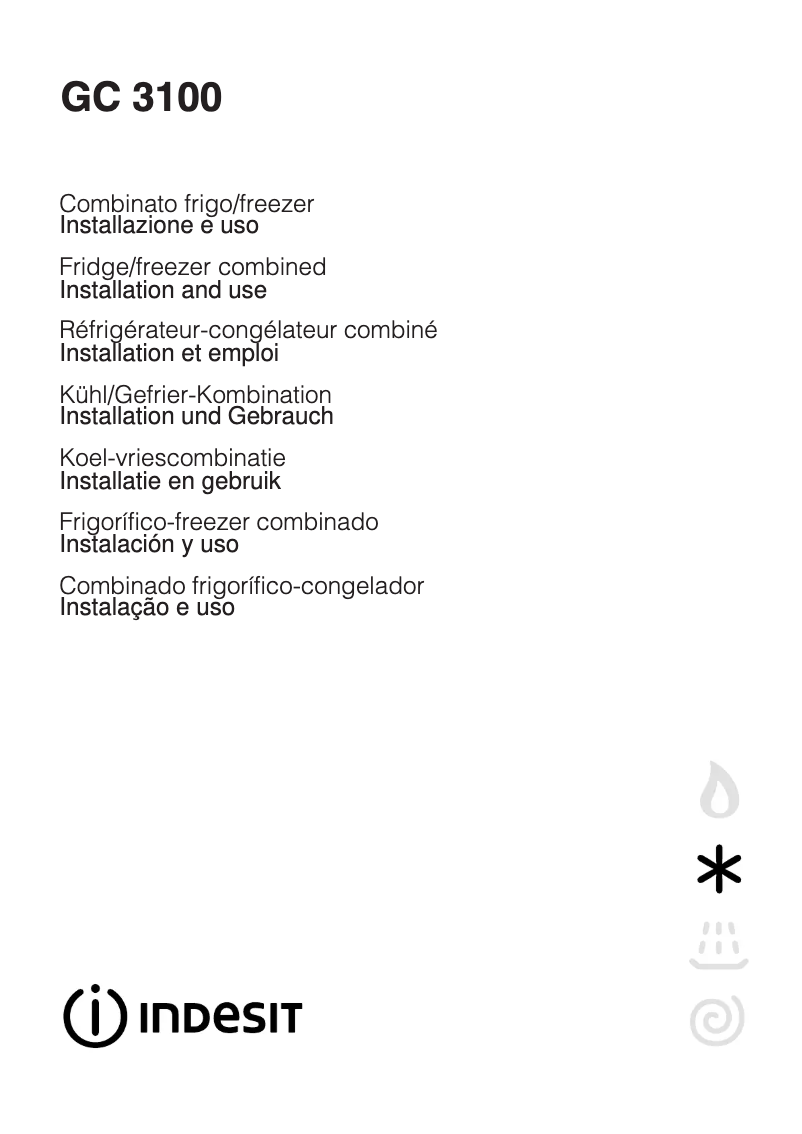 Page 1 de la notice Manuel utilisateur Indesit GC 3100