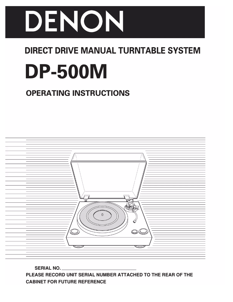 Page n°1 - Manuel utilisateur Denon DP-500M
