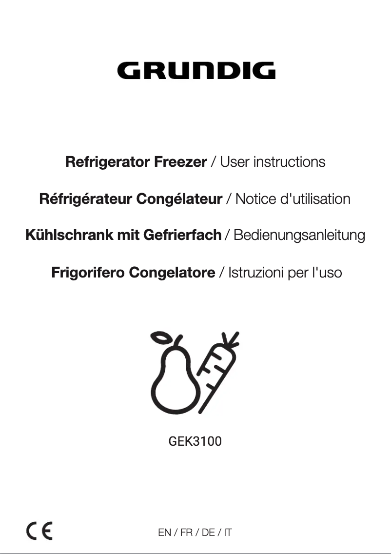 Image de la première page du manuel de l'appareil GEK3100