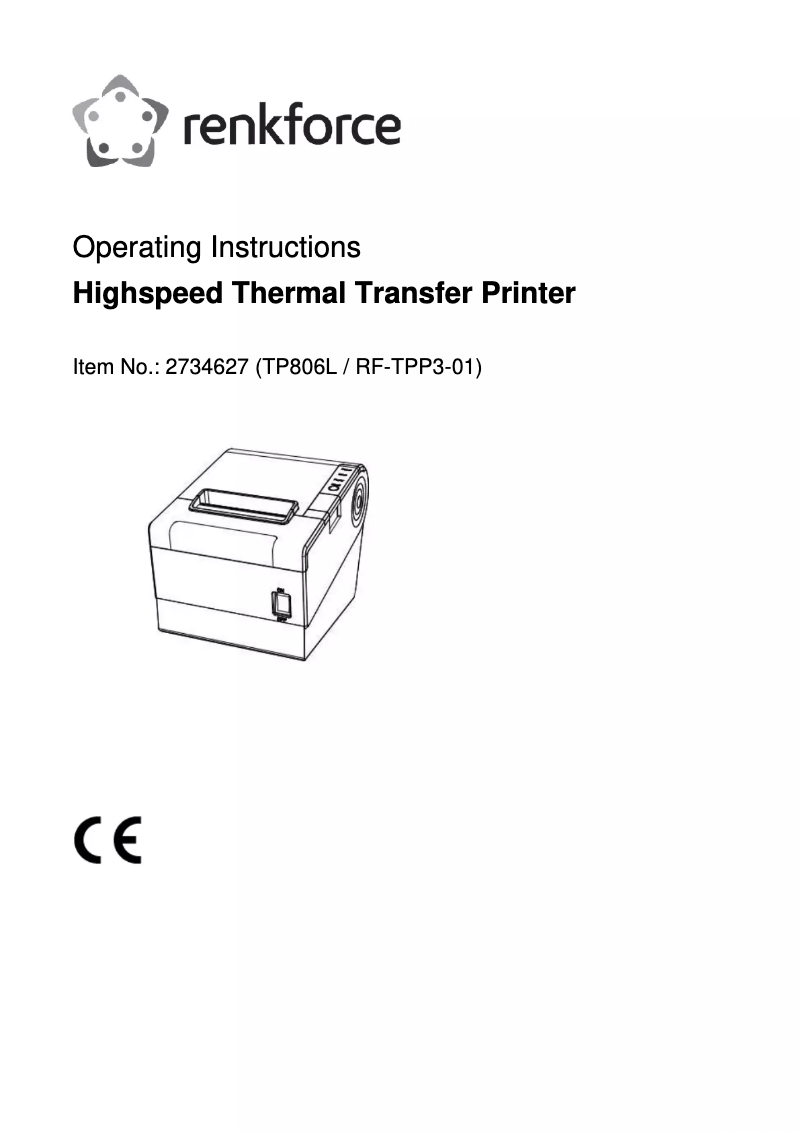 Image de la première page du manuel de l'appareil RF-TPP3-01