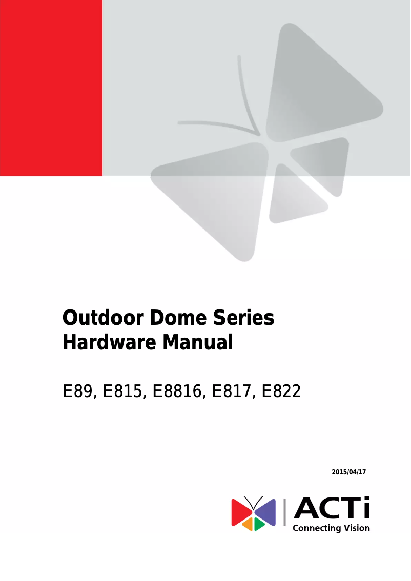 Image de la première page du manuel de l'appareil E89