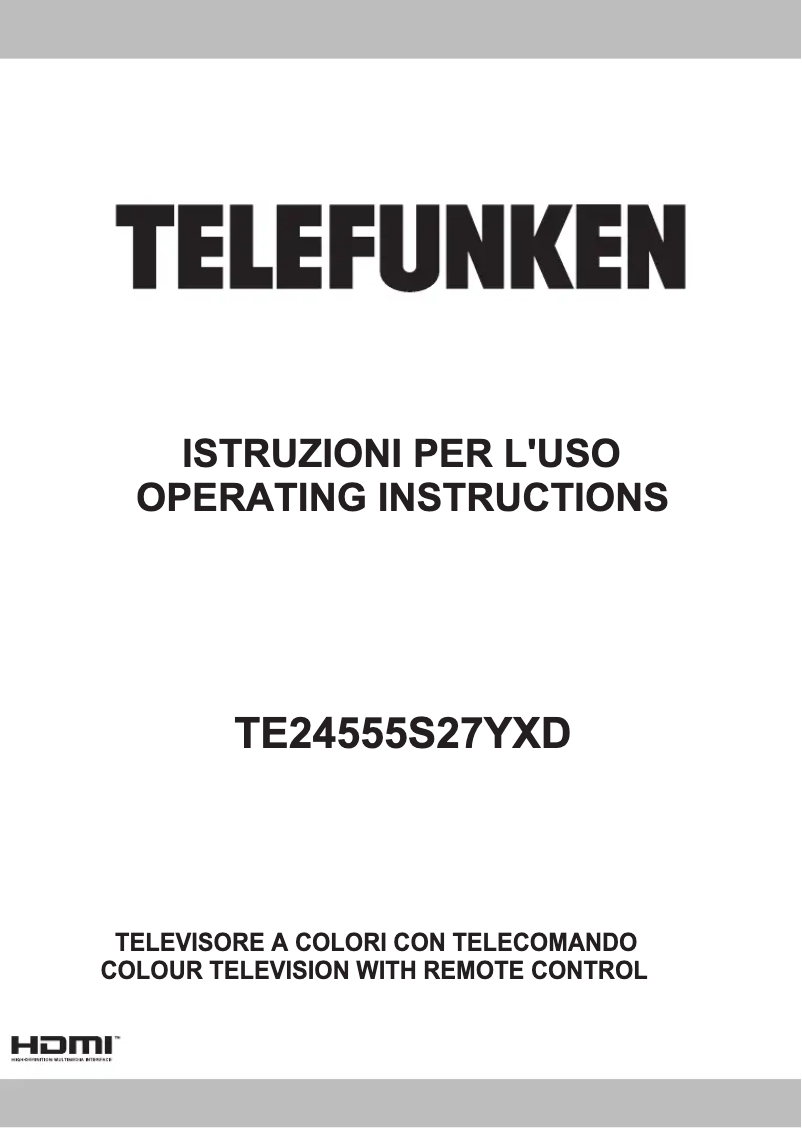 Page n°1 - Manuel utilisateur Telefunken TE24555S27YXD