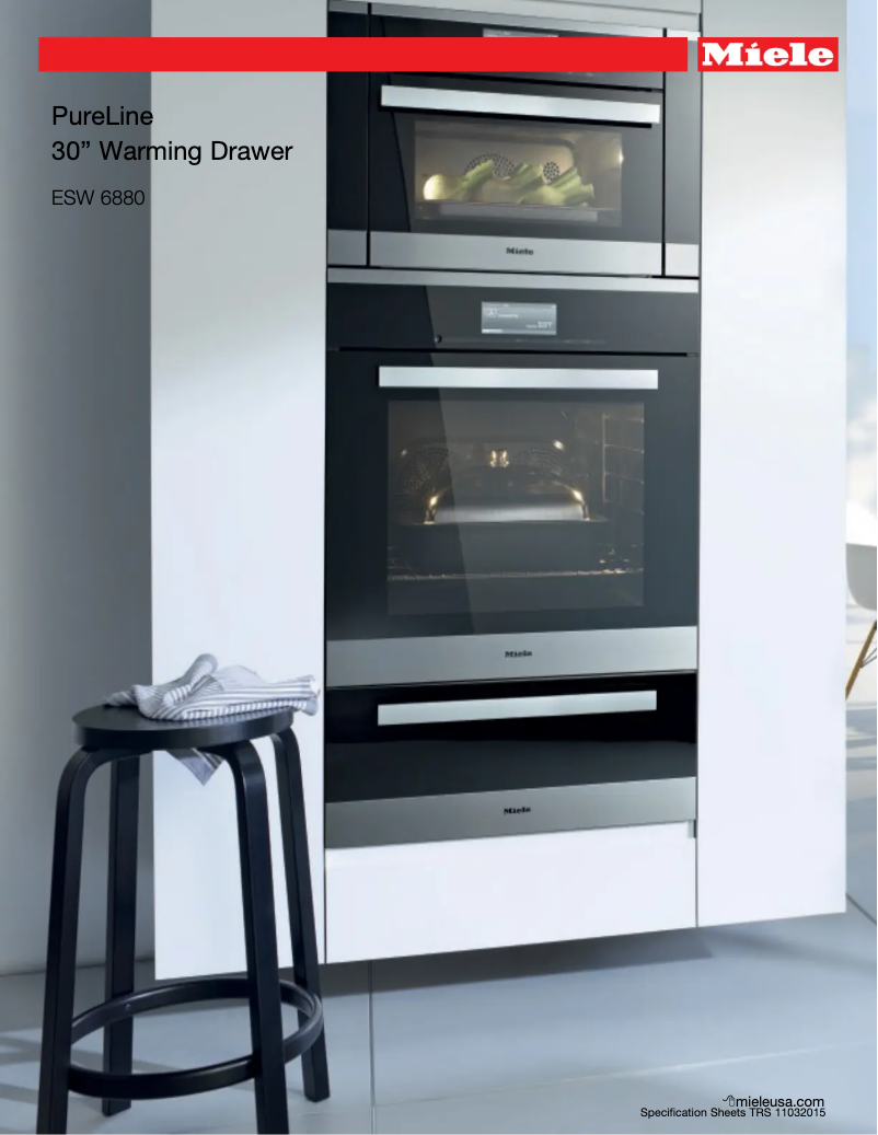 Page 1 de la notice Fiche technique Miele ESW 6880 CLST