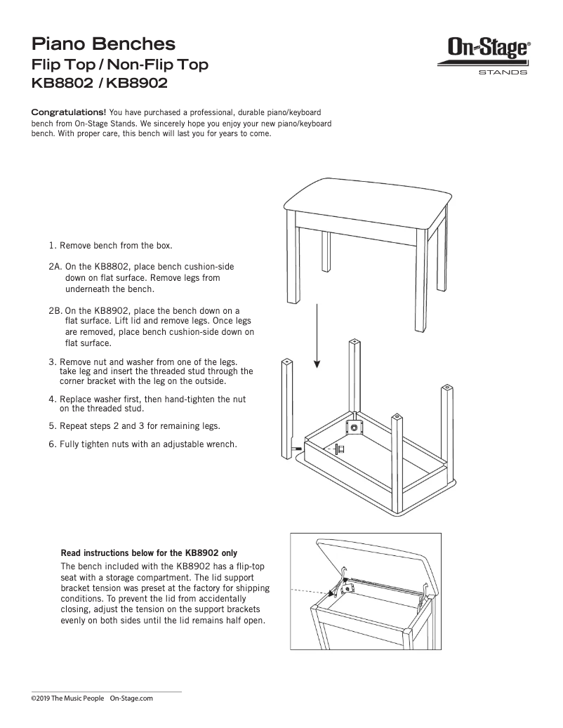 Page n°1 - Manuel utilisateur On-Stage KB8802