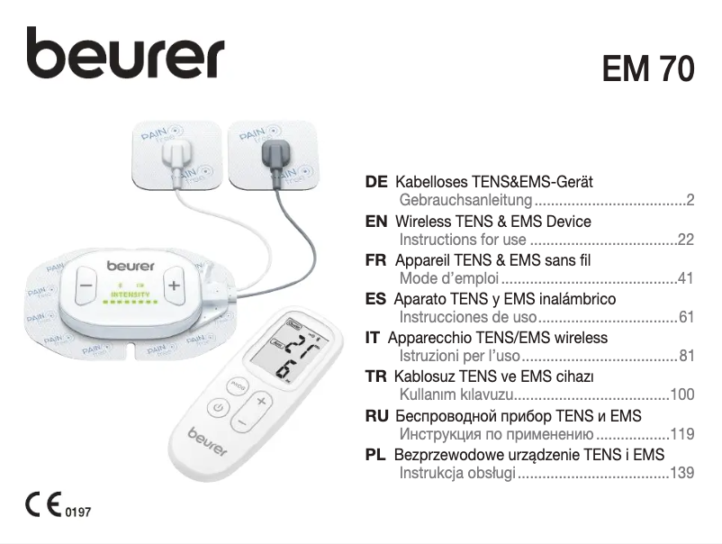 Page n°1 - Manuel utilisateur Beurer EM 70