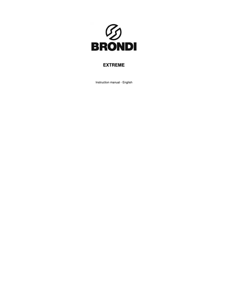 Page n°1 - Manuel utilisateur Brondi Extreme