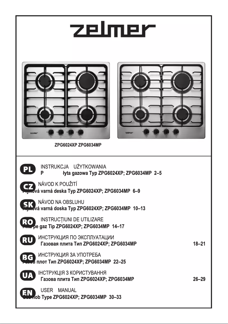 Image de la première page du manuel de l'appareil ZPG6034MP