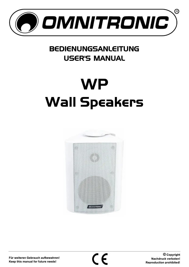 Page n°1 - Manuel utilisateur Omnitronic WP-3S