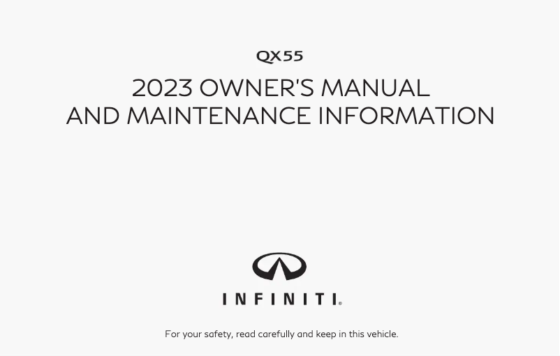 Page n°1 - Manuel utilisateur Infiniti QX55 (2023)