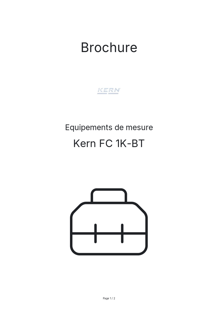Image de la première page du manuel de l'appareil FC 1K-BT