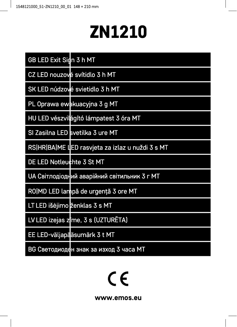 Page 1 de la notice Manuel utilisateur Emos ZN1210