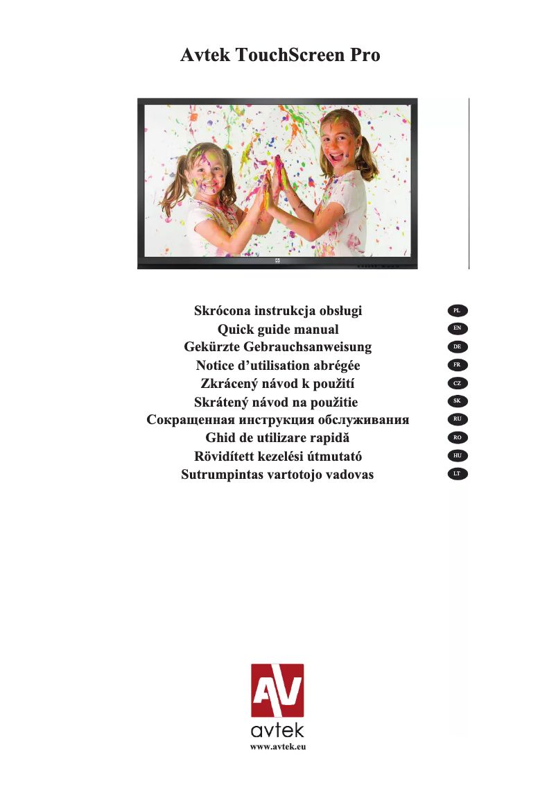 Image de la première page du manuel de l'appareil AVTEK TOCHDISPLAY 84 PRO