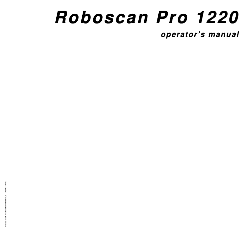 Page 1 de la notice Manuel utilisateur Martin RoboScan Pro 1220 CMYR