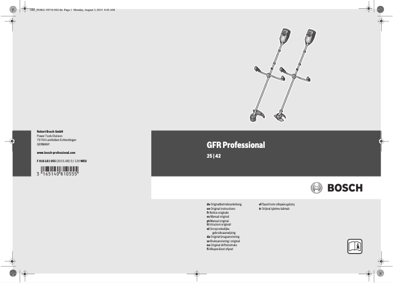 Image de la première page du manuel de l'appareil GFR 42 Professional