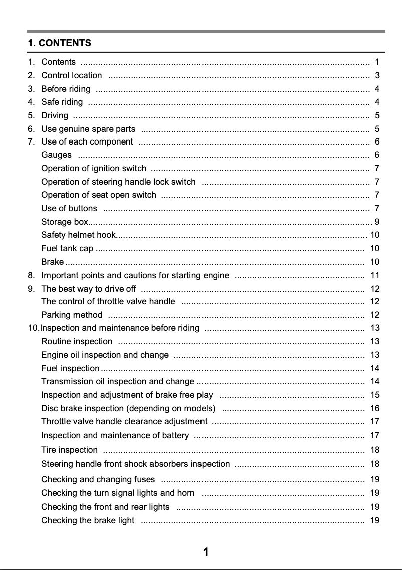 Page 1 de la notice Manuel utilisateur SYM Symphony SR 50