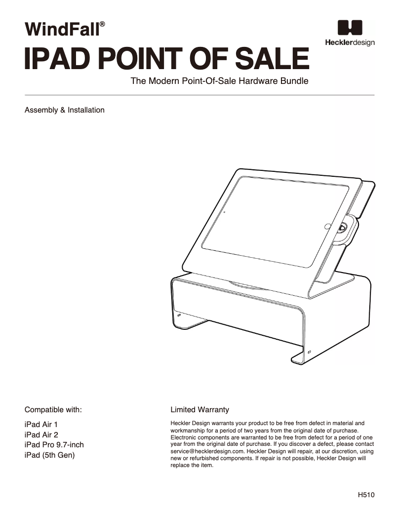 Page 1 de la notice Manuel utilisateur Heckler Design H510-BG