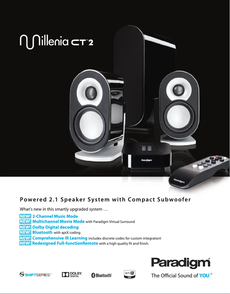 Page n°1 - Fiche technique Paradigm Millenia CT 2