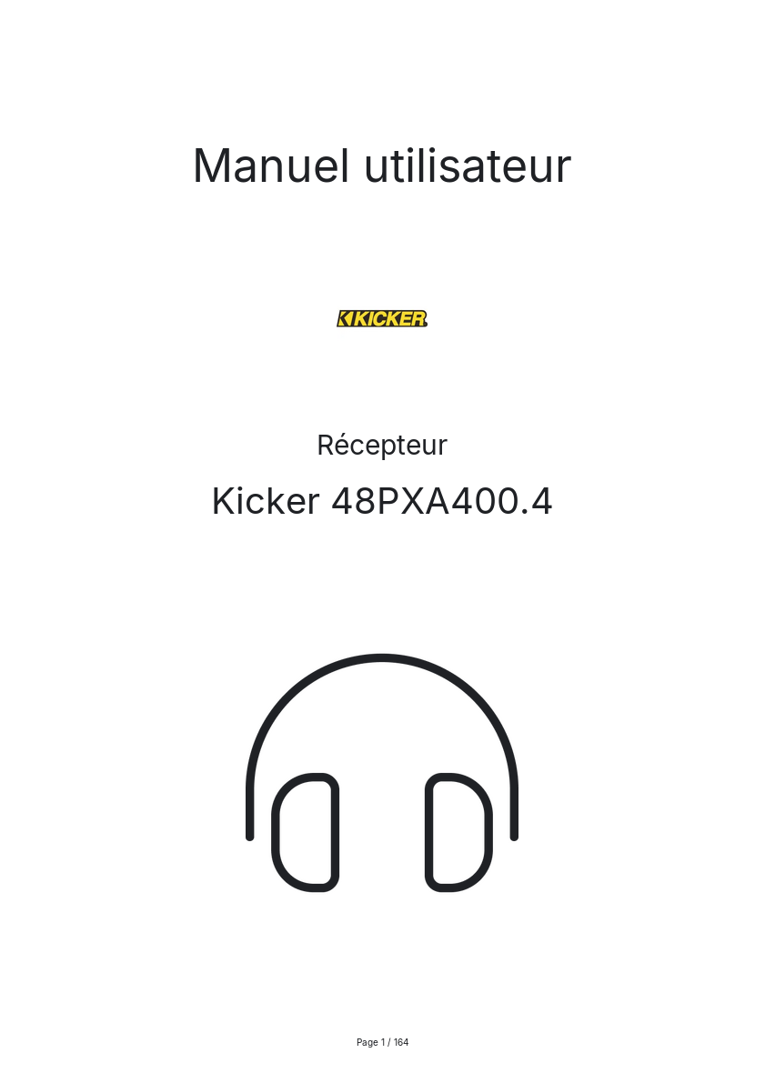 Page n°1 - Manuel utilisateur Kicker 48PXA400.4