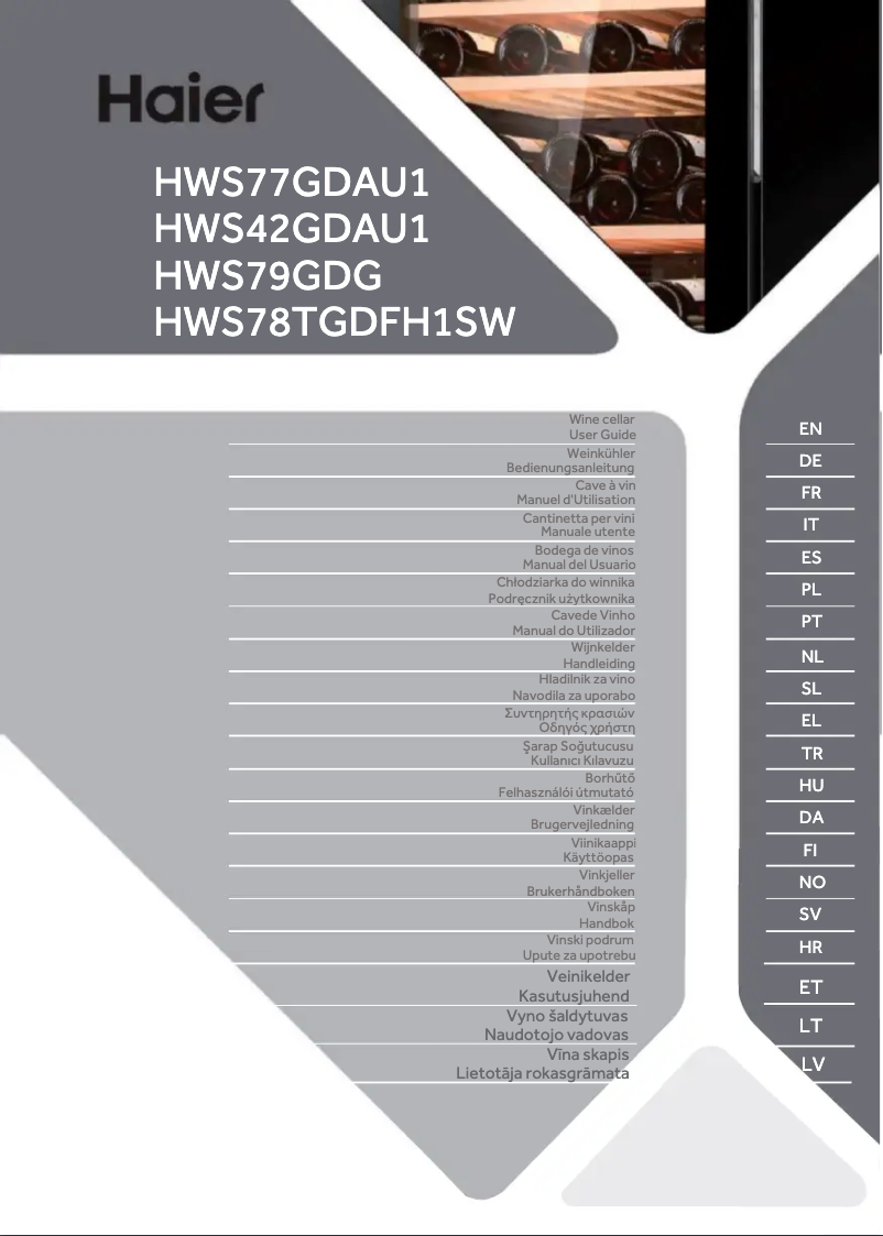 Page 1 de la notice Manuel utilisateur Haier HWS78TGDFH1SW