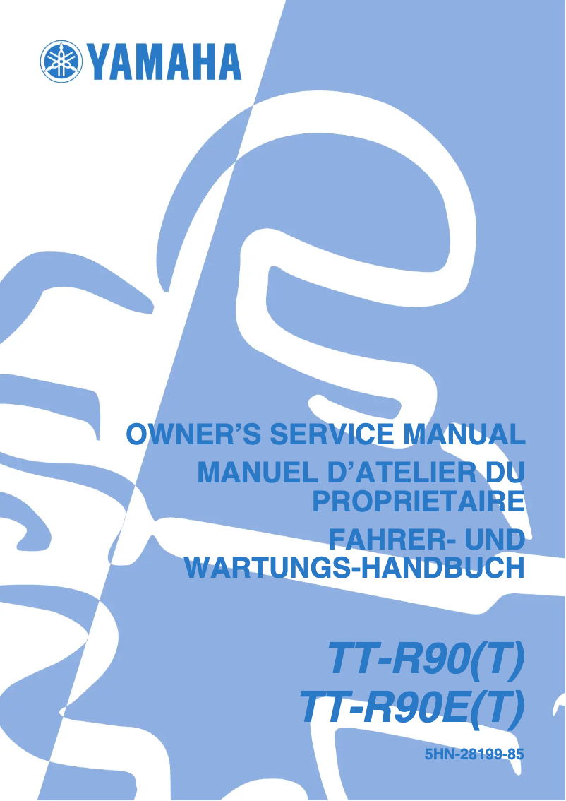 Page 1 de la notice Manuel utilisateur Yamaha TT-R90E (2004)