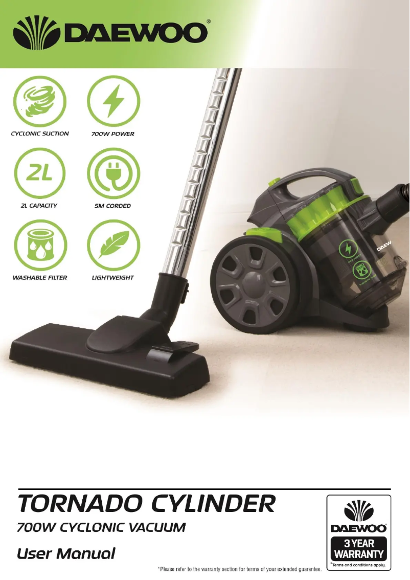 Image de la première page du manuel de l'appareil Tornado Cylinder