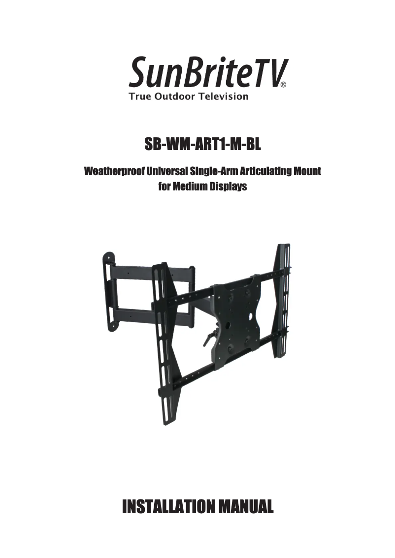 Page n°1 - Manuel utilisateur SunBriteTV SB-WM-ART1-M-BL
