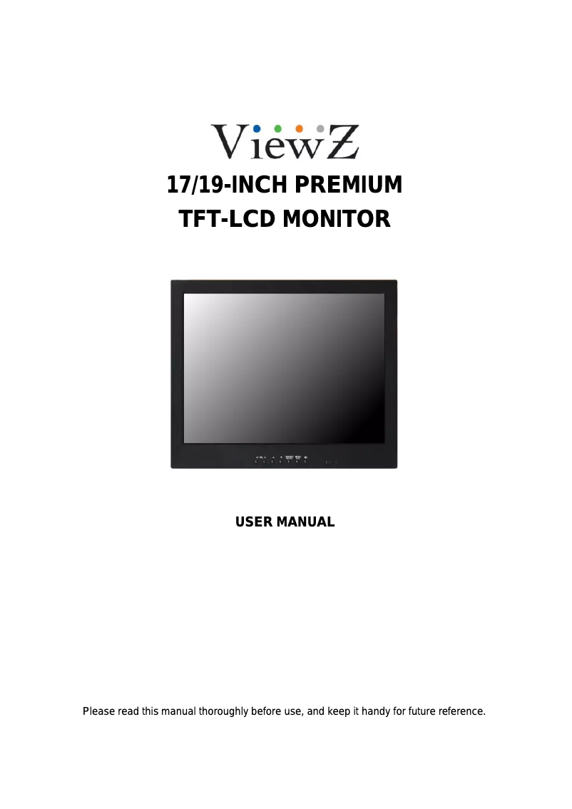 Page n°1 - Manuel utilisateur ViewZ VZ-19RTC