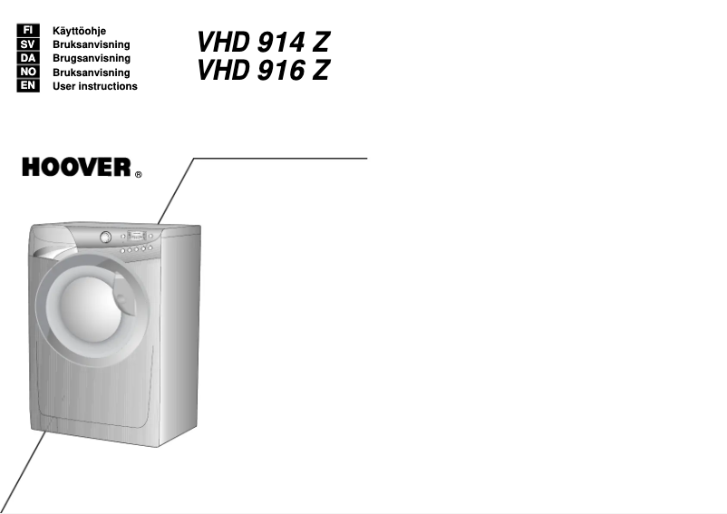 Page 1 de la notice Manuel utilisateur Hoover VHD 914Z-86S