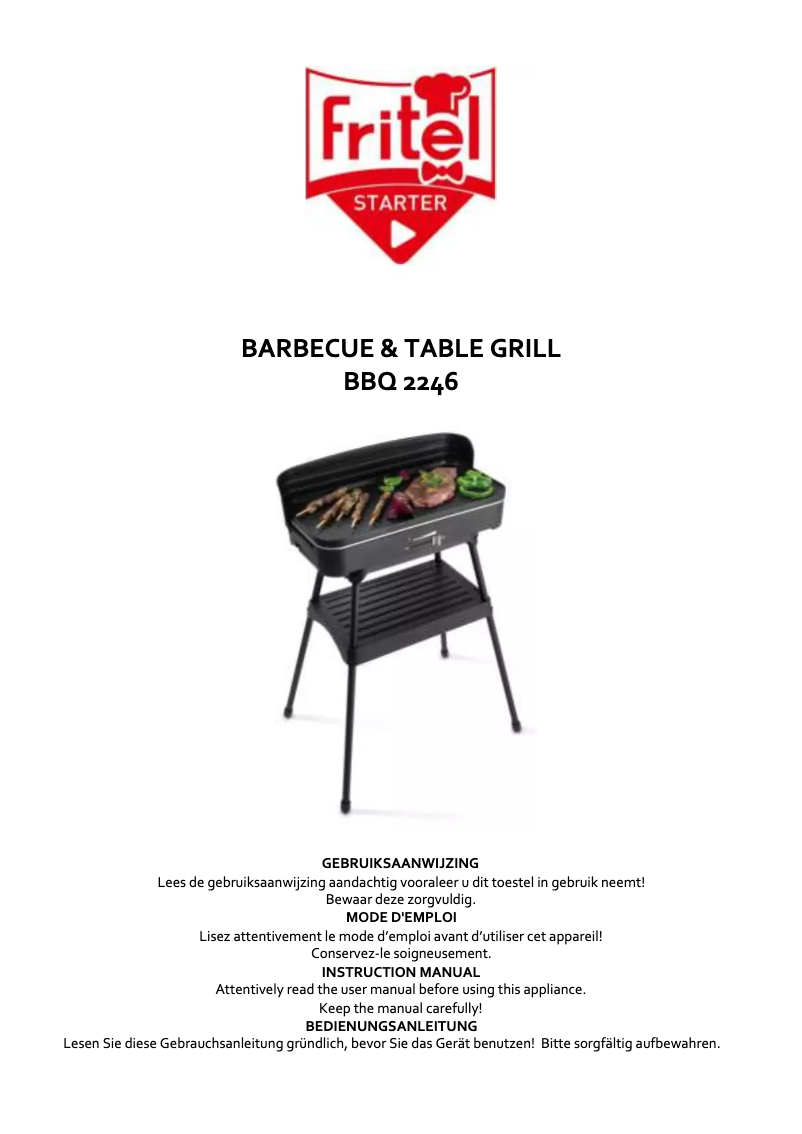 Page 1 de la notice Manuel utilisateur Fritel BBQ 2246