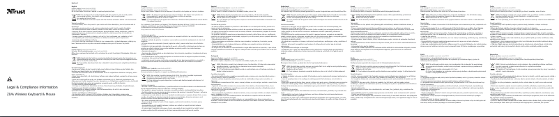 Page n°1 - Manuel utilisateur Trust ZIVA Wireless Keyboard & Mouse