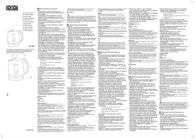 Page 1 de la notice Manuel utilisateur TriStar ED-7003