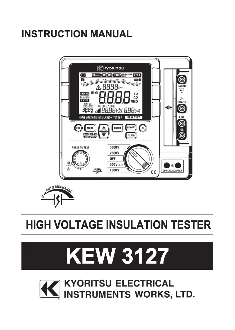 Page 1 de la notice Manuel utilisateur Kyoritsu KEW3127