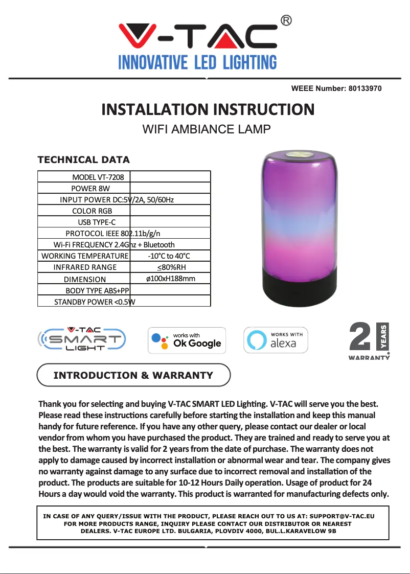 Image de la première page du manuel de l'appareil VT-7208