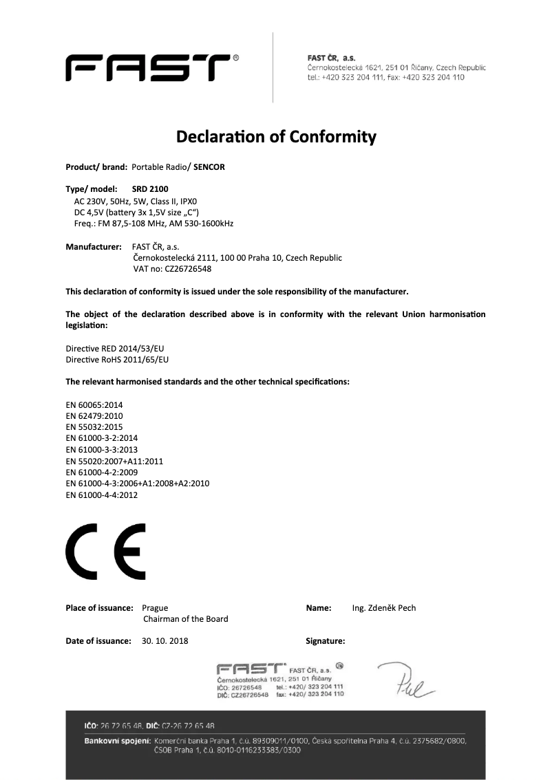 Página 1 del manual Manual de usuario Sencor SRD 2100 W