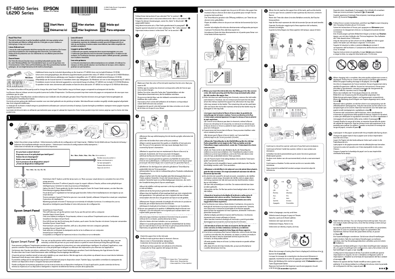 Page 1 de la notice Guide d'installation Epson EcoTank ET-4850