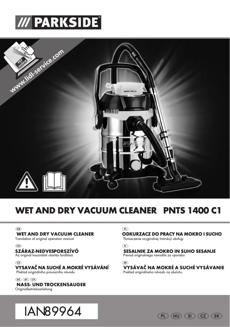 Page 1 of the manual User Manual Parkside PNTS 1400 C1