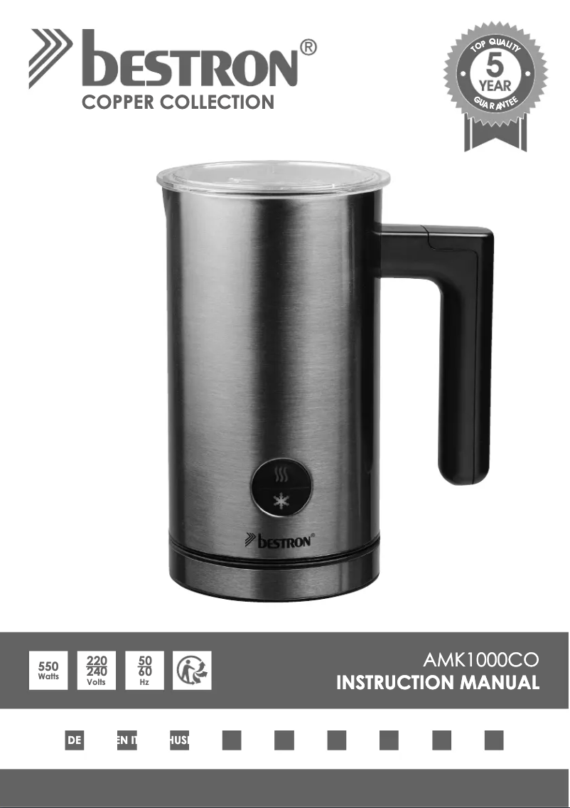 Page n°1 - Manuel utilisateur Bestron AMK1000CO