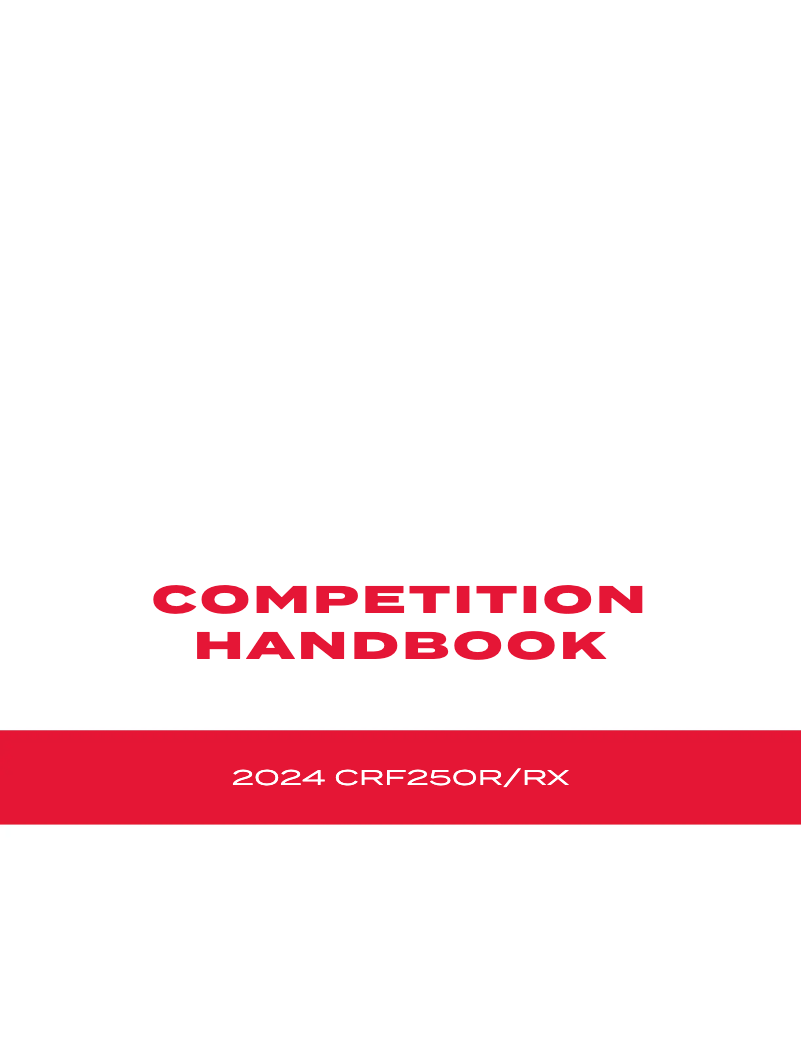 Page 1 de la notice Manuel utilisateur Honda CRF250RX (2024)