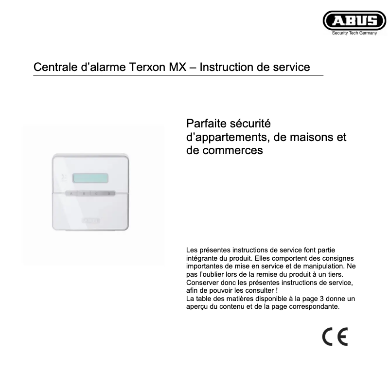 Page n°1 - Manuel utilisateur Abus AZ4111