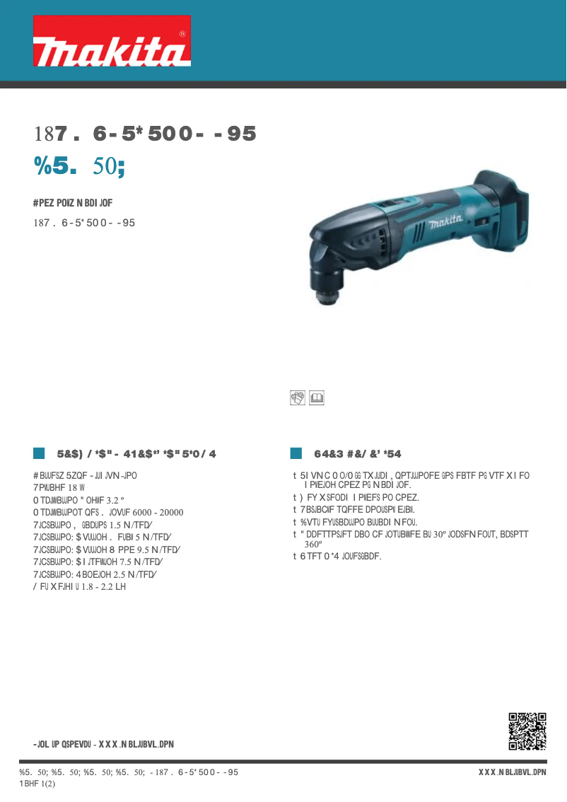Page 1 de la notice Fiche technique Makita DTM50Z