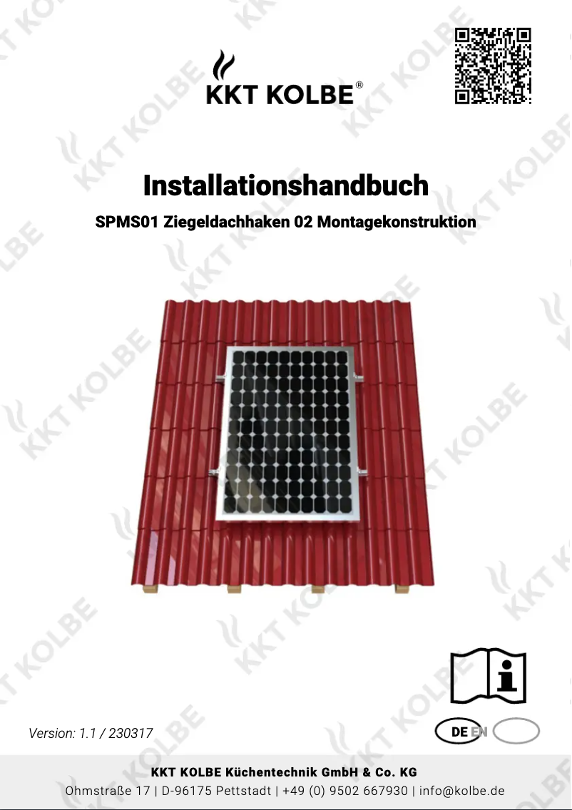 Página 1 del manual Guía de instalación KKT Kolbe SPMS01