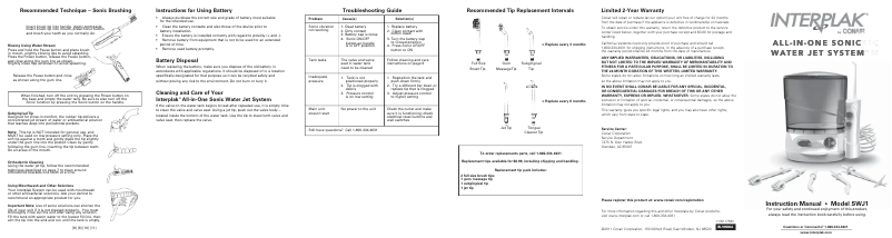 Image de la première page du manuel de l'appareil SWJ1 Interplak