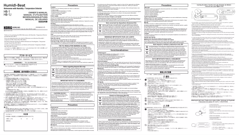 Page n°1 - Manuel utilisateur Korg Humidi-Beat