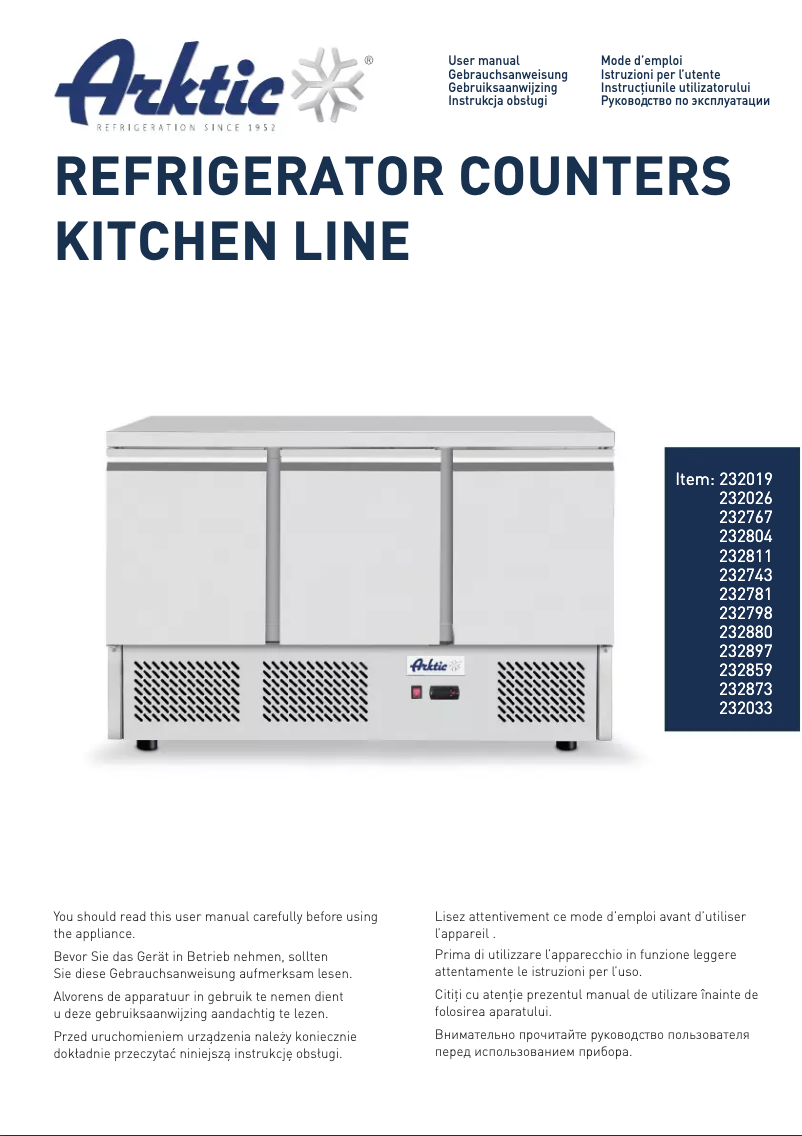 Page n°1 - Manuel utilisateur Arktic 232811