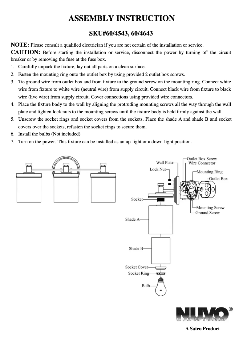 Page 1 de la notice Manuel utilisateur NUVO Decker 60/4643