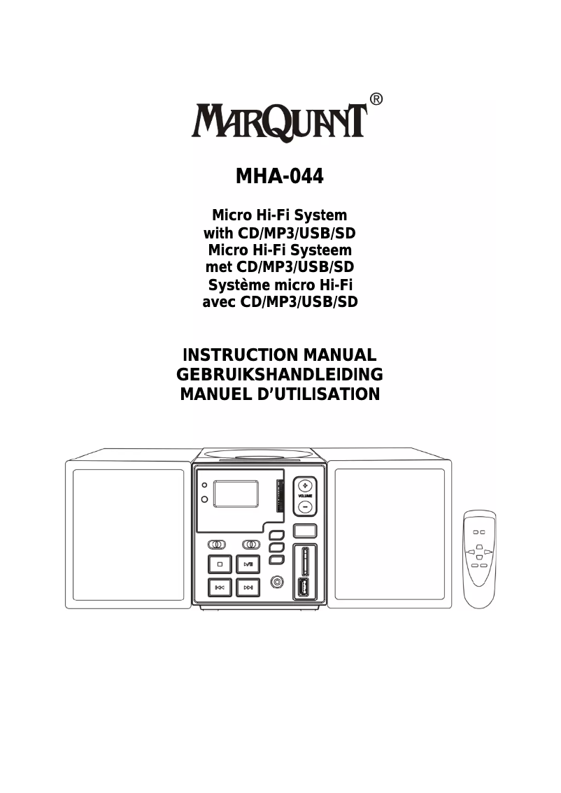 Page 1 de la notice Manuel utilisateur Marquant MHA-045
